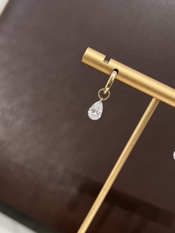 1.4CTW Pear Shape Lab Grown Diamond Earrings in 18K Yellow Gold