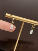 1.4CTW Pear Shape Lab Grown Diamond Earrings in 18K Yellow Gold