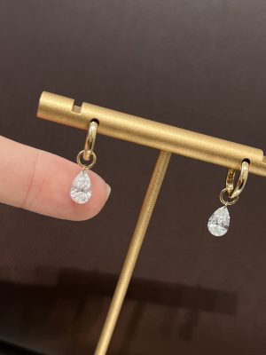 1.4CTW Pear Shape Lab Grown Diamond Earrings in 18K Yellow Gold