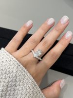 3 Carats Pear Shape Lab Grown Diamond Engagement Ring in 18k White Gold