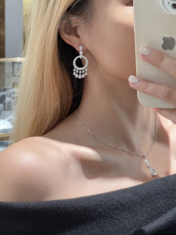 Full Circle Lab Grown Diamond Earrings For Women in 18K White Gold