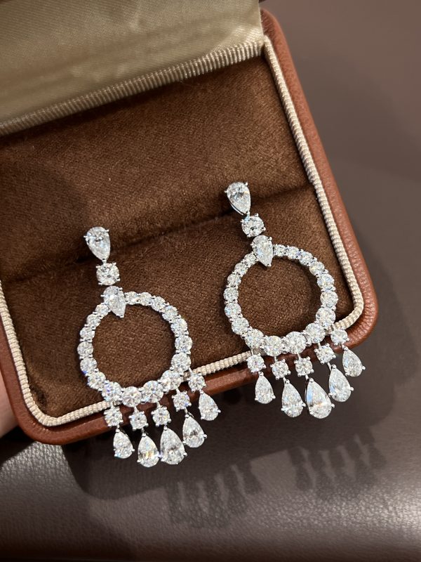 Full Circle Lab Grown Diamond Earrings For Women in 18K White Gold