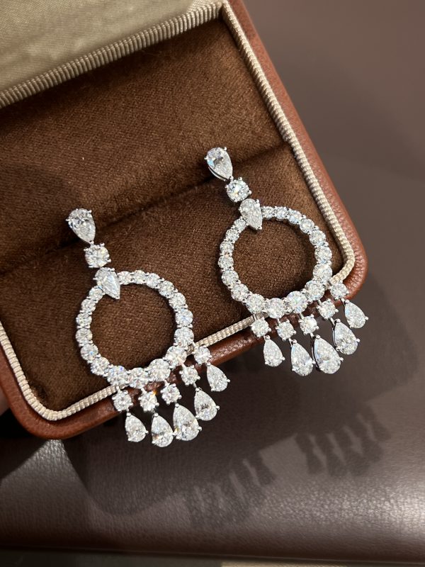 Full Circle Lab Grown Diamond Earrings For Women in 18K White Gold