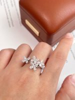 Marquise Cut and Pear Shape Butterfly Lab Grown Diamond Ring For Women