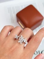 Marquise Cut and Pear Shape Butterfly Lab Grown Diamond Ring For Women