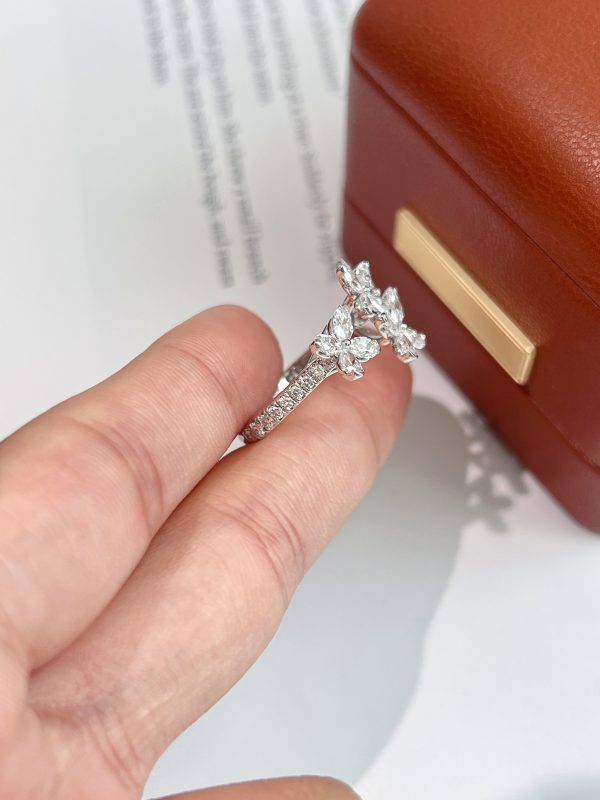 Marquise Cut and Pear Shape Butterfly Lab Grown Diamond Ring For Women