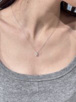 1CT Emerald Cut Lab Grown Diamond Solitaire Pendant in 18K White Glod