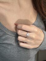 18K white gold 2ct Emerald cut lab grown diamond Three-Stone ring