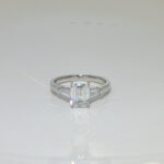 18K white gold 2ct Emerald cut lab grown diamond Three-Stone ring