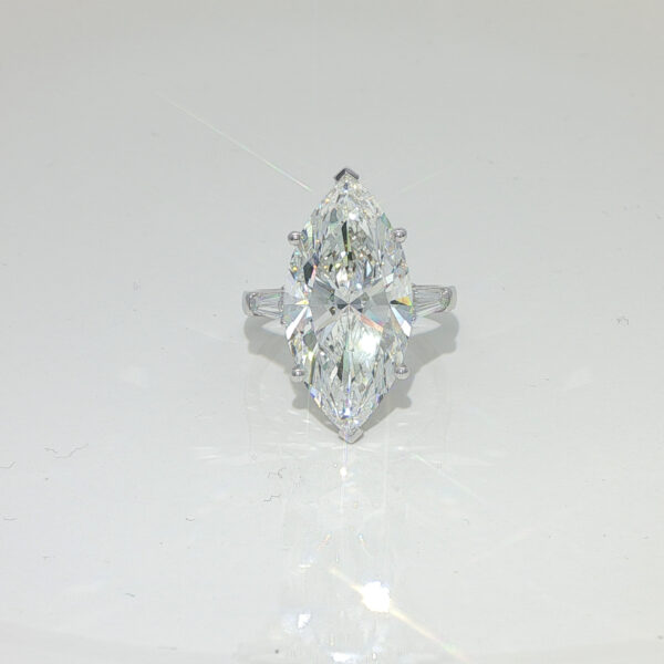 18K white gold 10ct Marquise cut lab grown diamond Three-Stone ring