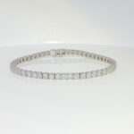 5.21CTW Round Brilliant Lab Grown Diamond Tennis Bracelet Four Prong in 18K White Gold