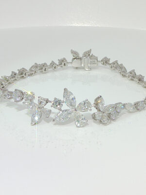 5.55CTW Pear Cut Lab Grown Diamond Bracelet in 18K White Gold