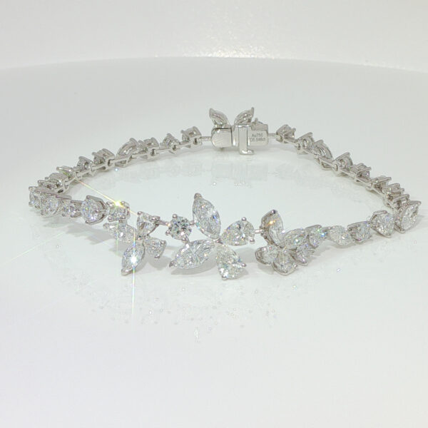 5.55CTW Pear Cut Lab Grown Diamond Bracelet in 18K White Gold