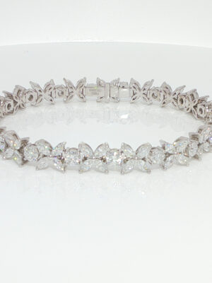 6.24CTW Marquise Cut Lab Grown Diamond Bracelet in 18K White Gold