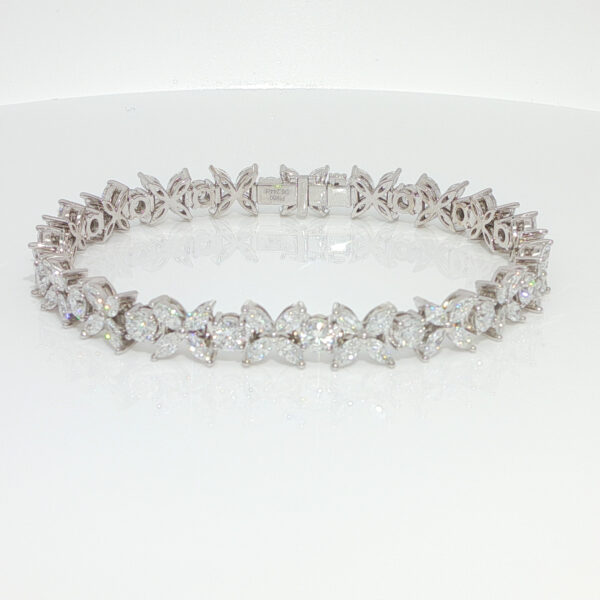6.24CTW Marquise Cut Lab Grown Diamond Bracelet in 18K White Gold