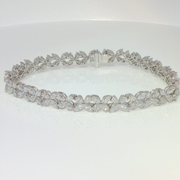 6.76CTW Marquise Cut Lab Grown Diamond Bracelet in 18K White Gold