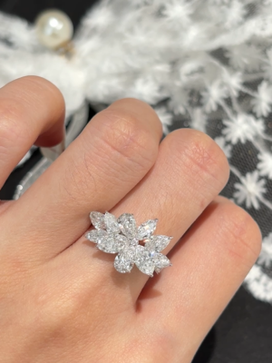 4.5ctw Marquise & Pear Cut Ring, 18K White Goldaa35c6d4d3a00