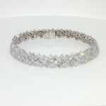 8.89CTW Emerald  Cut Lab Grown Diamond Bracelet in 18K White Gold