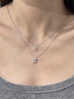 2CT Emerald Cut Lab Grown Diamond Solitaire Pendant in 18K White Glod