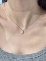 2CT Emerald Cut Lab Grown Diamond Solitaire Pendant in 18K White Glod
