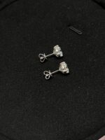 4CT TW Lab Grown Diamond Solitaire Stud Earrings in 18K White Gold
