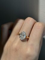 4CTW Oval Cut Lab Grown Diamond Engagement Ring in 18K Yellow Gold