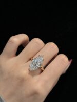 18k Yellow Gold 8.01CTW Marquise Cut Lab Grown Diamond Engagement Ring