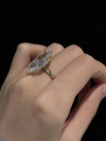 18k Yellow Gold 8.01CTW Marquise Cut Lab Grown Diamond Engagement Ring