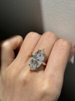 18k Yellow Gold 8.01CTW Marquise Cut Lab Grown Diamond Engagement Ring