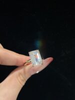18k Yellow Gold 8.03CTW Emerald Cut Lab Grown Diamond Engagement Ring