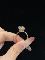 18k Yellow Gold 8.03CTW Emerald Cut Lab Grown Diamond Engagement Ring