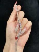 5.62ct Total Weight Round Brilliant Cut Lab-Grown Diamond Graduated Tennis Bracelet, 3-Prong Setting