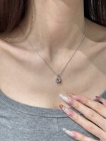 3CT Lab Grown Diamond Round Brilliant Solitaire Pendant in 18K White Gold