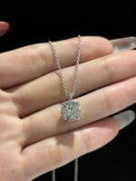 3CT Lab Grown Diamond Round Brilliant Solitaire Pendant in 18K White Gold