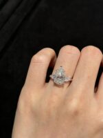 3CTW Pear Shape Three Stone Lab Grown Diamond Engagement Ring
