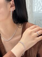 11.47CTW round cut full circle lab grown diamond necklace in 18K white gold