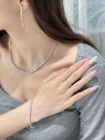 11.47CTW round cut full circle lab grown diamond necklace in 18K white gold