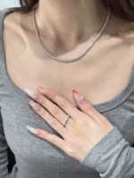 11.47CTW round cut full circle lab grown diamond necklace in 18K white gold