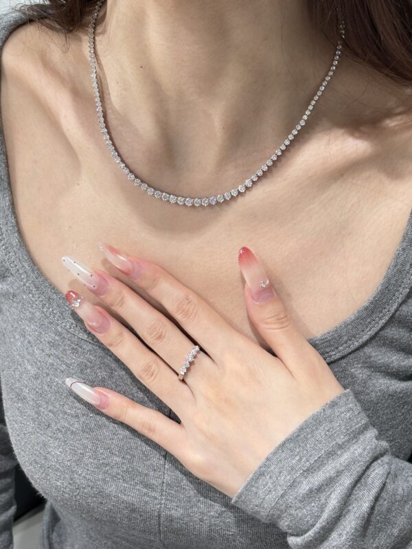 11.47CTW round cut full circle lab grown diamond necklace in 18K white gold