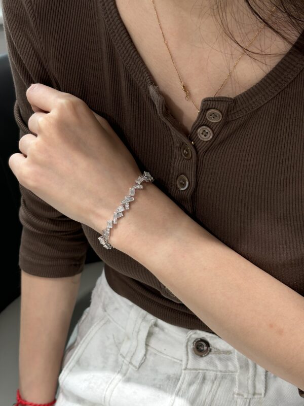 9.99CTW Emerald Cut Lab Grown Diamond Bracelet in 18K White Gold