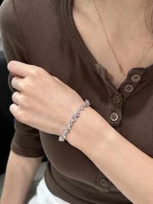 9.99CTW Emerald Cut Lab Grown Diamond Bracelet in 18K White Gold