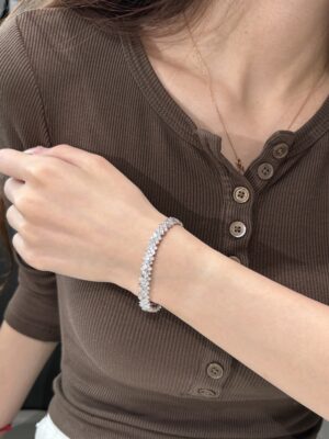 8.89CTW Emerald  Cut Lab Grown Diamond Bracelet in 18K White Gold