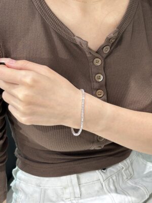 5.16CTW Full Circle Lab Grown Diamond Bracelet In 18K White Gold