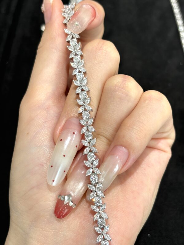 6.24CTW Marquise Cut Lab Grown Diamond Bracelet in 18K White Gold