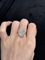 18k Yellow Gold 10CTW Oval Cut Lab Grown Diamond Engagement Ring