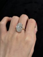 18k Yellow Gold 10CTW Oval Cut Lab Grown Diamond Engagement Ring