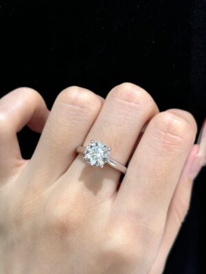 2ct. t.w. Lab Grown Diamond Solitaire Engagement Ring in 18k White Gold Six Prong