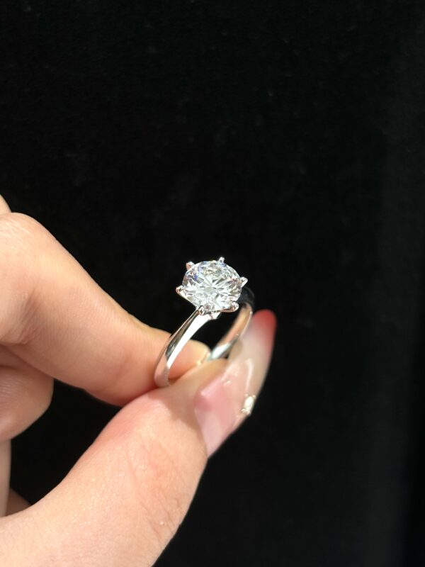 2ct. t.w. Lab Grown Diamond Solitaire Engagement Ring in 18k White Gold Six Prong