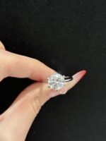 3ct. t.w. Lab Grown Diamond Solitaire Engagement Ring in 18k White Gold Six Prong