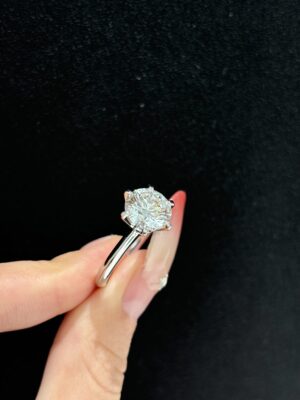 3ct. t.w. Lab Grown Diamond Solitaire Engagement Ring in 18k White Gold Six Prong